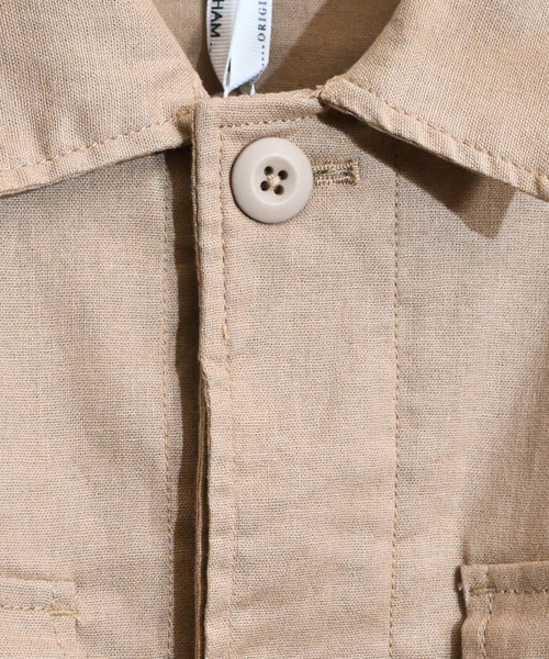 Burner(バーナー)の「【BURNER SELECT】綿麻ストレッチミリタリーシャツジャケット(ミリタリージャケット・メンズ・ベージュ/ネイビー/カーキ/ブラック/キナリ・L/M/XL)」の13枚目の写真