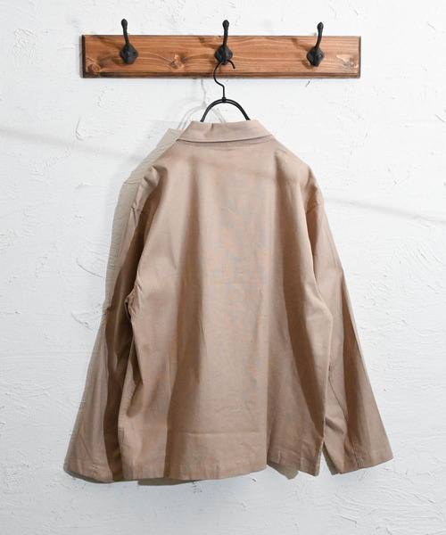 Burner(バーナー)の「【BURNER SELECT】綿麻ストレッチミリタリーシャツジャケット(ミリタリージャケット・メンズ・ベージュ/ネイビー/カーキ/ブラック/キナリ・L/M/XL)」の14枚目の写真