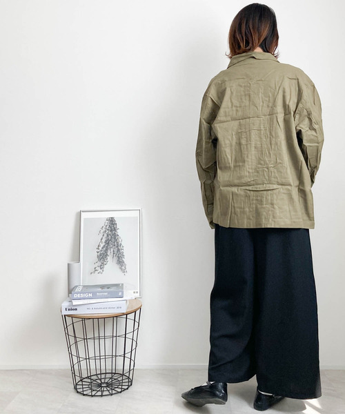 Burner(バーナー)の「【BURNER SELECT】綿麻ストレッチミリタリーシャツジャケット(ミリタリージャケット・メンズ・ベージュ/ネイビー/カーキ/ブラック/キナリ・L/M/XL)」の16枚目の写真