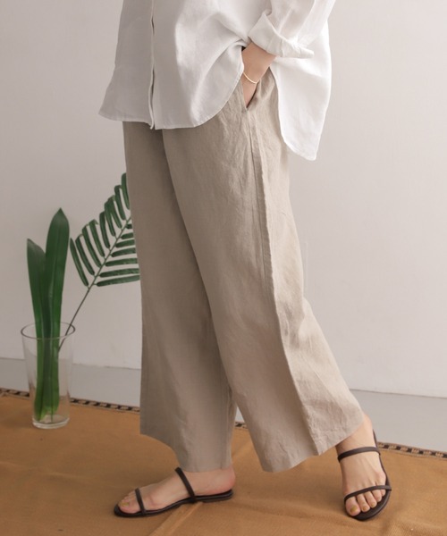 URBAN RESEARCH DOORS（アーバンリサーチドアーズ）の「リネンイージーパンツ（その他パンツ・レディース・スミクロ/グリーン/イエロー系その他/ベージュ・1）」の14枚目の写真