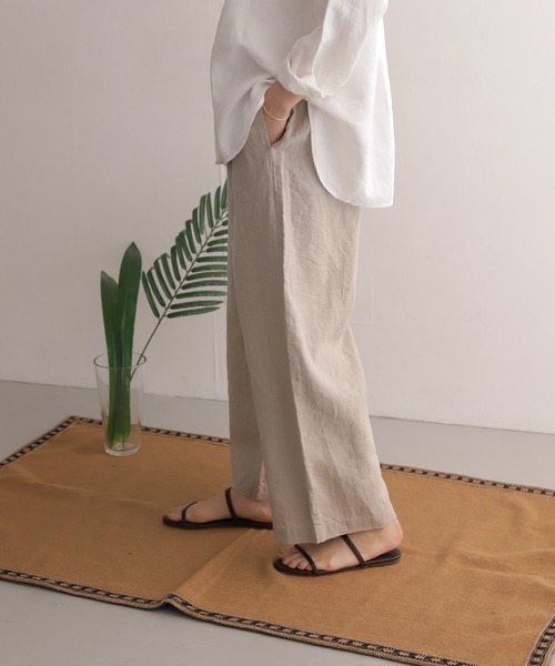 URBAN RESEARCH DOORS（アーバンリサーチドアーズ）の「リネンイージーパンツ（その他パンツ・レディース・スミクロ/グリーン/イエロー系その他/ベージュ・1）」の5枚目の写真