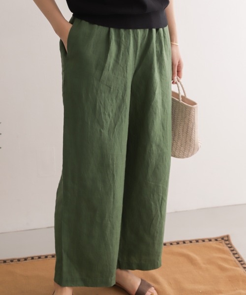 URBAN RESEARCH DOORS（アーバンリサーチドアーズ）の「リネンイージーパンツ（その他パンツ・レディース・スミクロ/グリーン/イエロー系その他/ベージュ・1）」の15枚目の写真