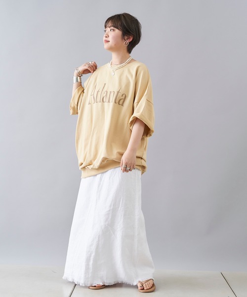 DouDou（ドゥドゥ）の「リネンリメイクスカート（スカート・レディース・ホワイト/ブラック・36/38）」の10枚目の写真