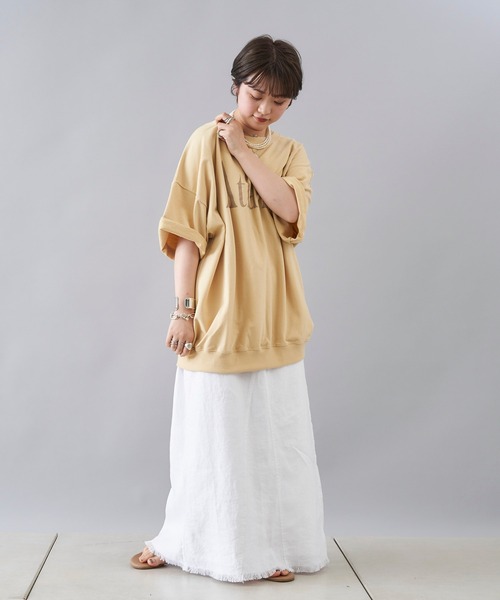 DouDou（ドゥドゥ）の「リネンリメイクスカート（スカート・レディース・ホワイト/ブラック・36/38）」の22枚目の写真