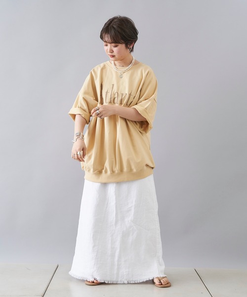 DouDou（ドゥドゥ）の「リネンリメイクスカート（スカート・レディース・ホワイト/ブラック・36/38）」の16枚目の写真