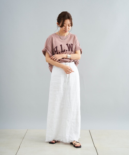 DouDou（ドゥドゥ）の「リネンリメイクスカート（スカート・レディース・ホワイト/ブラック・36/38）」の15枚目の写真