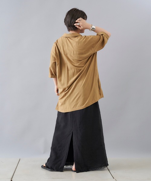 DouDou（ドゥドゥ）の「リネンリメイクスカート（スカート・レディース・ホワイト/ブラック・36/38）」の17枚目の写真