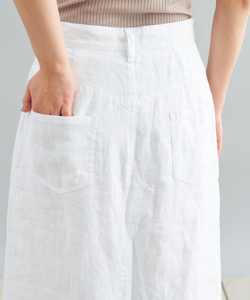 DouDou（ドゥドゥ）の「リネンリメイクスカート（スカート・レディース・ホワイト/ブラック・36/38）」の19枚目の写真
