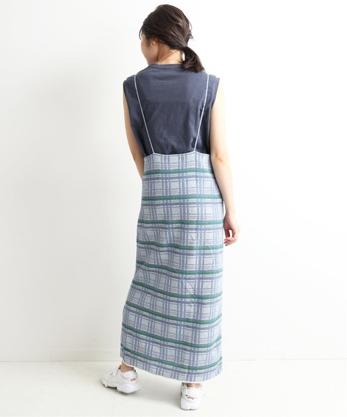 SLOBE IENA（スローブイエナ）の「チェックニットキャミワンピース