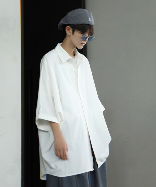 neos（ネオス）の「【neos -addictive design-】Big silhouette Dolman sleeve shirt（シャツ/ブラウス・メンズ・ブラック/ベージュ/オフホワイト・MEDIUM/LARGE）」の4枚目の写真