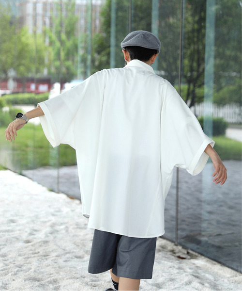 neos（ネオス）の「【neos -addictive design-】Big silhouette Dolman sleeve shirt（シャツ/ブラウス・メンズ・ブラック/ベージュ/オフホワイト・MEDIUM/LARGE）」の7枚目の写真