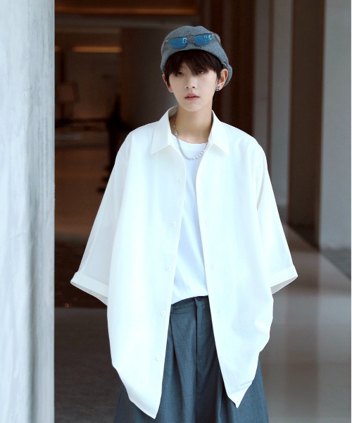 neos（ネオス）の「【neos -addictive design-】Big silhouette Dolman sleeve shirt（シャツ/ブラウス・メンズ・ブラック/ベージュ/オフホワイト・MEDIUM/LARGE）」の8枚目の写真