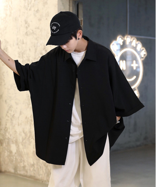 neos（ネオス）の「【neos -addictive design-】Big silhouette Dolman sleeve shirt（シャツ/ブラウス・メンズ・ブラック/ベージュ/オフホワイト・MEDIUM/LARGE）」の9枚目の写真
