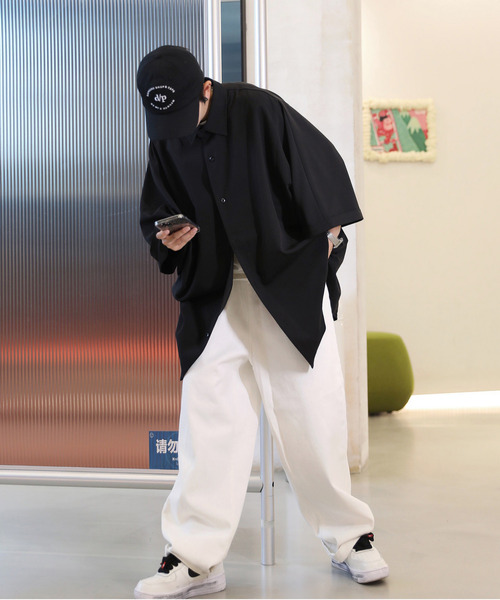 neos（ネオス）の「【neos -addictive design-】Big silhouette Dolman sleeve shirt（シャツ/ブラウス・メンズ・ブラック/ベージュ/オフホワイト・MEDIUM/LARGE）」の10枚目の写真