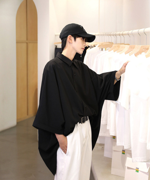 neos（ネオス）の「【neos -addictive design-】Big silhouette Dolman sleeve shirt（シャツ/ブラウス・メンズ・ブラック/ベージュ/オフホワイト・MEDIUM/LARGE）」の13枚目の写真