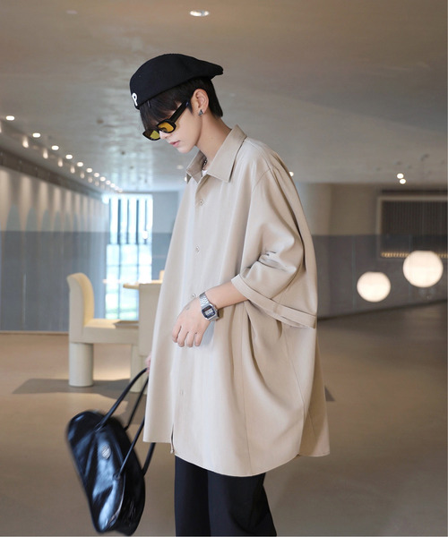 neos（ネオス）の「【neos -addictive design-】Big silhouette Dolman sleeve shirt（シャツ/ブラウス・メンズ・ブラック/ベージュ/オフホワイト・MEDIUM/LARGE）」の14枚目の写真