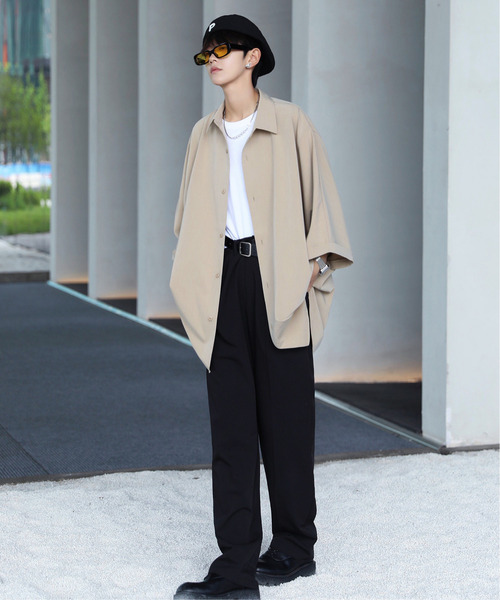 neos（ネオス）の「【neos -addictive design-】Big silhouette Dolman sleeve shirt（シャツ/ブラウス・メンズ・ブラック/ベージュ/オフホワイト・MEDIUM/LARGE）」の15枚目の写真