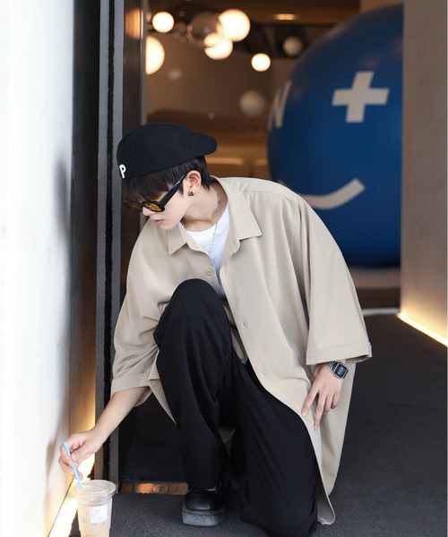 neos（ネオス）の「【neos -addictive design-】Big silhouette Dolman sleeve shirt（シャツ/ブラウス・メンズ・ブラック/ベージュ/オフホワイト・MEDIUM/LARGE）」の17枚目の写真