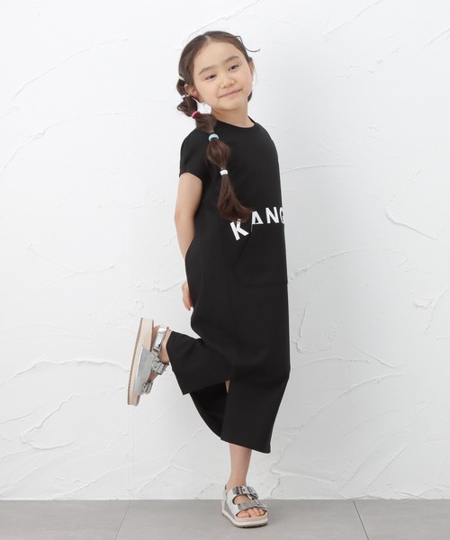 KANGOL(カンゴール)の「KANGOL カンゴール フロントスリット入り ノースリーブ ワンピース(ワンピース・キッズ・ベージュ/ブラック・140cm/150cm/160cm/130cm)」の2枚目の写真