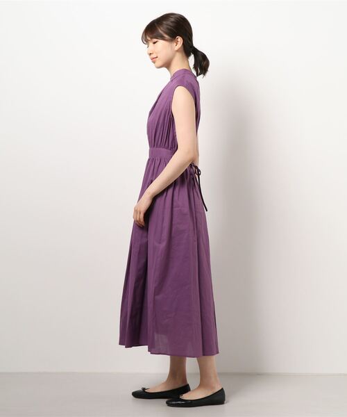 N.（N. Natural Beauty Basic）（エヌエヌナチュラルビューティーベーシック）の「コットンローンスタンドネックワンピース（ワンピース・レディース・ブラック/パープル/ブルー/グリーン・MEDIUM）」の5枚目の写真