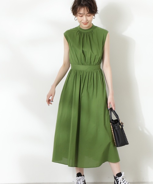 N.（N. Natural Beauty Basic）（エヌエヌナチュラルビューティーベーシック）の「コットンローンスタンドネックワンピース（ワンピース・レディース・ブラック/パープル/ブルー/グリーン・MEDIUM）」の3枚目の写真