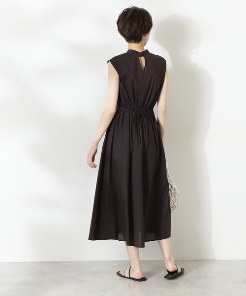 N.（N. Natural Beauty Basic）（エヌエヌナチュラルビューティーベーシック）の「コットンローンスタンドネックワンピース（ワンピース・レディース・ブラック/パープル/ブルー/グリーン・MEDIUM）」の8枚目の写真