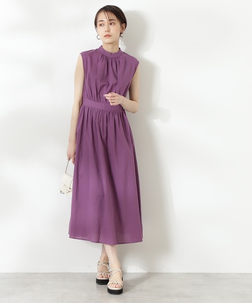 N.（N. Natural Beauty Basic）（エヌエヌナチュラルビューティーベーシック）の「コットンローンスタンドネックワンピース（ワンピース・レディース・ブラック/パープル/ブルー/グリーン・MEDIUM）」の19枚目の写真