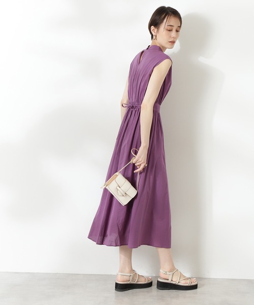 N.（N. Natural Beauty Basic）（エヌエヌナチュラルビューティーベーシック）の「コットンローンスタンドネックワンピース（ワンピース・レディース・ブラック/パープル/ブルー/グリーン・MEDIUM）」の20枚目の写真