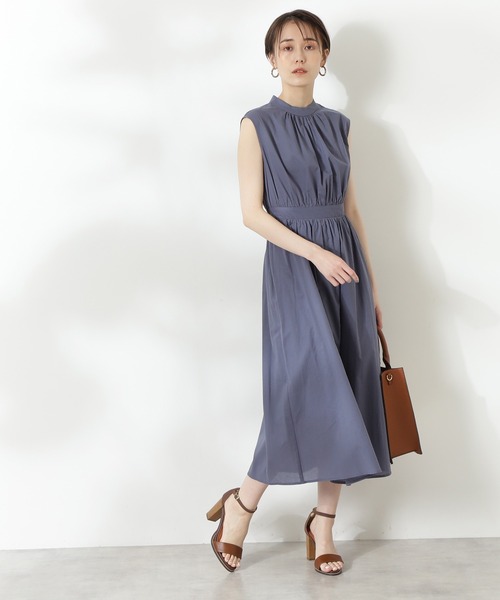 N.（N. Natural Beauty Basic）（エヌエヌナチュラルビューティーベーシック）の「コットンローンスタンドネックワンピース（ワンピース・レディース・ブラック/パープル/ブルー/グリーン・MEDIUM）」の16枚目の写真