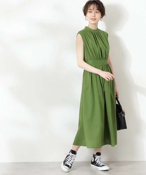 N.（N. Natural Beauty Basic）（エヌエヌナチュラルビューティーベーシック）の「コットンローンスタンドネックワンピース（ワンピース・レディース・ブラック/パープル/ブルー/グリーン・MEDIUM）」の12枚目の写真