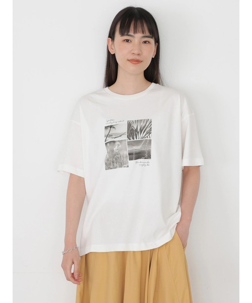 AMERICAN HOLIC(アメリカンホリック)の「背景フォトカットプルオーバー *(Tシャツ/カットソー・レディース・アイボリー/オフホワイト・FREE)」の3枚目の写真