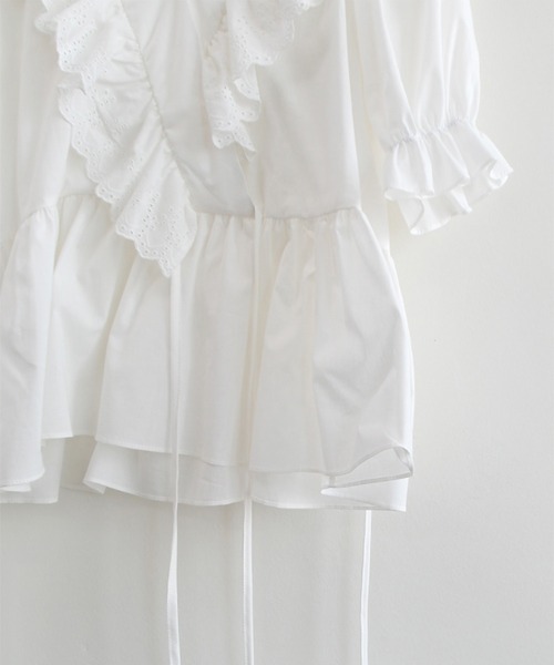 MAISON DE THERESE（メゾン ド テレーズ）の「Vネックシャツ（シャツ/ブラウス・レディース・ホワイト/パープル・M/S）」の14枚目の写真