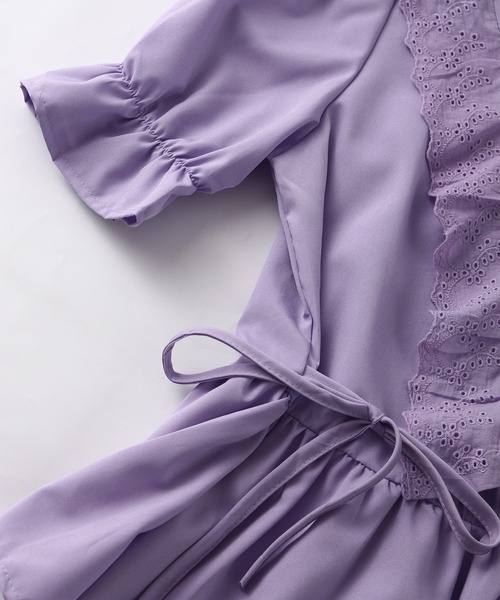 MAISON DE THERESE（メゾン ド テレーズ）の「Vネックシャツ（シャツ/ブラウス・レディース・ホワイト/パープル・M/S）」の19枚目の写真