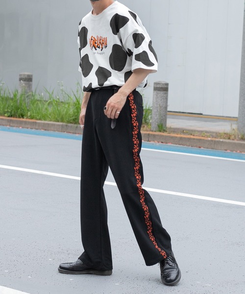 Perushu（ペルーシュ）の「アニマル柄レトロTシャツ（Tシャツ/カットソー・メンズ・オフホワイト/ネイビー・LARGE/MEDIUM）」の5枚目の写真