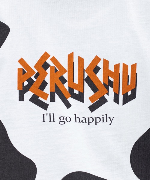 Perushu（ペルーシュ）の「アニマル柄レトロTシャツ（Tシャツ/カットソー・メンズ・オフホワイト/ネイビー・LARGE/MEDIUM）」の14枚目の写真