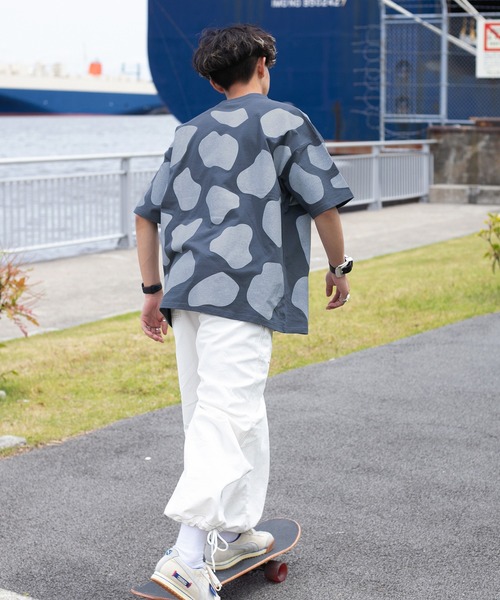 Perushu（ペルーシュ）の「アニマル柄レトロTシャツ（Tシャツ/カットソー・メンズ・オフホワイト/ネイビー・LARGE/MEDIUM）」の18枚目の写真