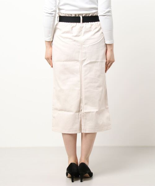SPINNS（スピンズ）の「ベルト付 ツイルロングスカート（スカート・レディース・ブラック/グリーン/ベージュ/アイボリー・ONESIZE）」の6枚目の写真