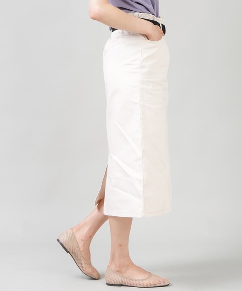 SPINNS（スピンズ）の「ベルト付 ツイルロングスカート（スカート・レディース・ブラック/グリーン/ベージュ/アイボリー・ONESIZE）」の8枚目の写真