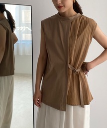 &g'aime | 【&g’aime】プリーツレイヤードトップス(Tシャツ/カットソー)