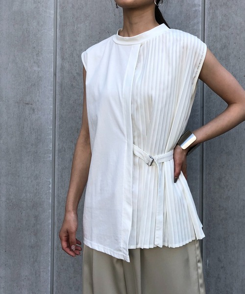 &g'aime(アンジェム)の「【&g’aime】プリーツレイヤードトップス(Tシャツ/カットソー・レディース・ホワイト/ブラック/ベージュ・FREE)」の20枚目の写真