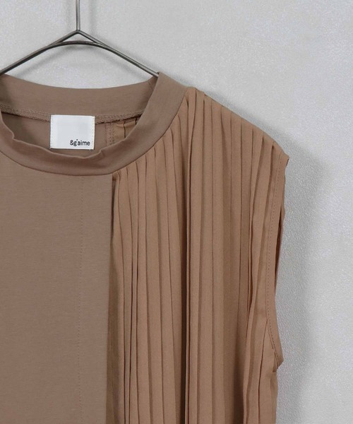 &g'aime(アンジェム)の「【&g’aime】プリーツレイヤードトップス(Tシャツ/カットソー・レディース・ホワイト/ブラック/ベージュ・FREE)」の22枚目の写真