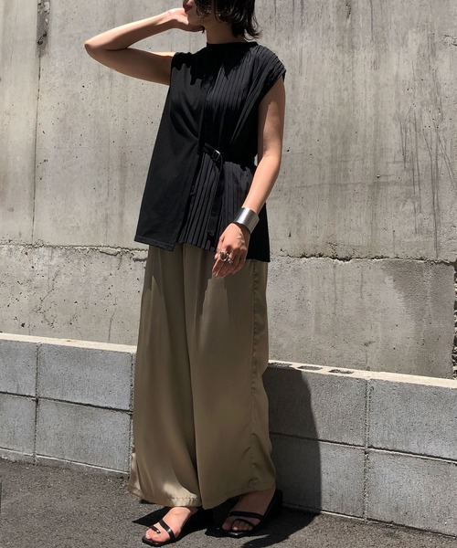 &g'aime(アンジェム)の「【&g’aime】プリーツレイヤードトップス(Tシャツ/カットソー・レディース・ホワイト/ブラック/ベージュ・FREE)」の21枚目の写真