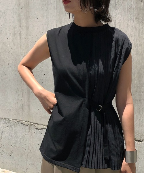 &g'aime(アンジェム)の「【&g’aime】プリーツレイヤードトップス(Tシャツ/カットソー・レディース・ホワイト/ブラック/ベージュ・FREE)」の10枚目の写真