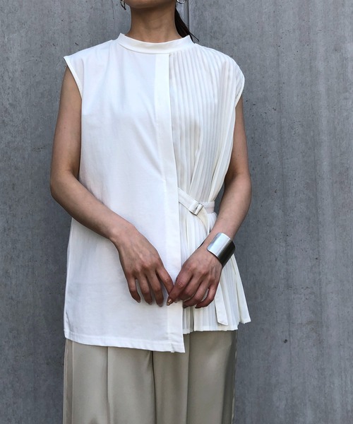 &g'aime(アンジェム)の「【&g’aime】プリーツレイヤードトップス(Tシャツ/カットソー・レディース・ホワイト/ブラック/ベージュ・FREE)」の16枚目の写真