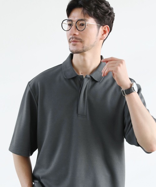 SPU(スプ)の「抗菌防臭&接触冷感 ダブルフェイス鹿の子ビッグポロシャツ(ポロシャツ・メンズ・ホワイト/ブラック/ベージュ/ネイビー/グレー/モカ/チャコール・M/L/XL/S)」の11枚目の写真