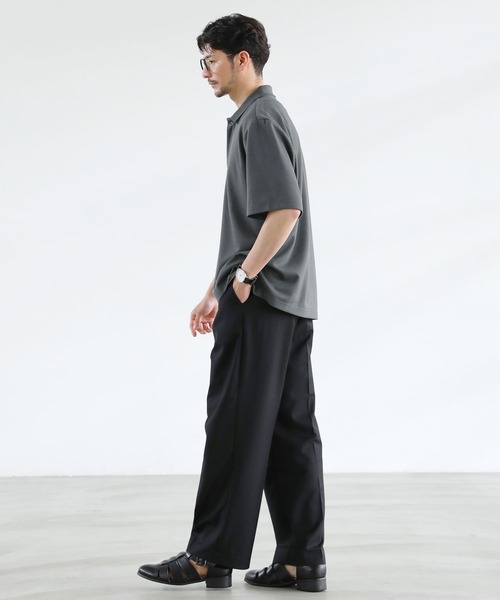 SPU(スプ)の「抗菌防臭&接触冷感 ダブルフェイス鹿の子ビッグポロシャツ(ポロシャツ・メンズ・ホワイト/ブラック/ベージュ/ネイビー/グレー/モカ/チャコール・M/L/XL/S)」の12枚目の写真