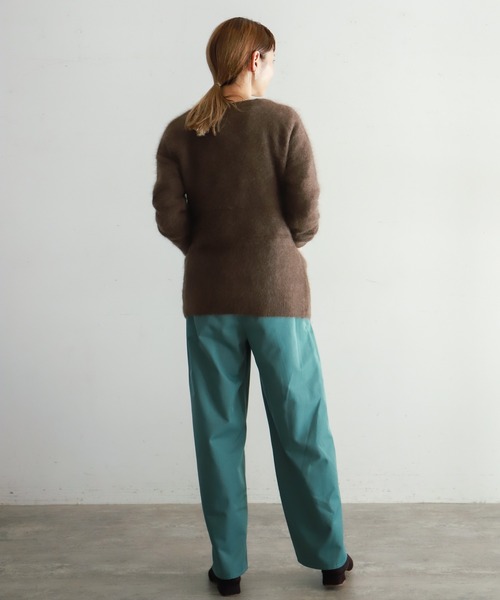 NOMBRE IMPAIR(ノンブルアンペール)の「ブラッシュウール Vネックカーディガン(カーディガン/ボレロ・レディース・ライトグレー/ブラウン/グレー/キャメル・FREE)」の10枚目の写真