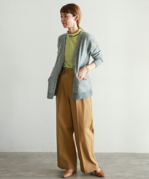 NOMBRE IMPAIR(ノンブルアンペール)の「ブラッシュウール Vネックカーディガン(カーディガン/ボレロ・レディース・ライトグレー/ブラウン/グレー/キャメル・FREE)」の12枚目の写真