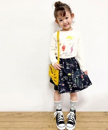 trois lapins kp | フラワー＆ロゴ　オリジナルプリントのスカパン(100-130cm)(スカート)
