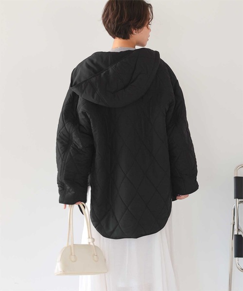 セール】フーデットキルティングショートコート（ダウンジャケット